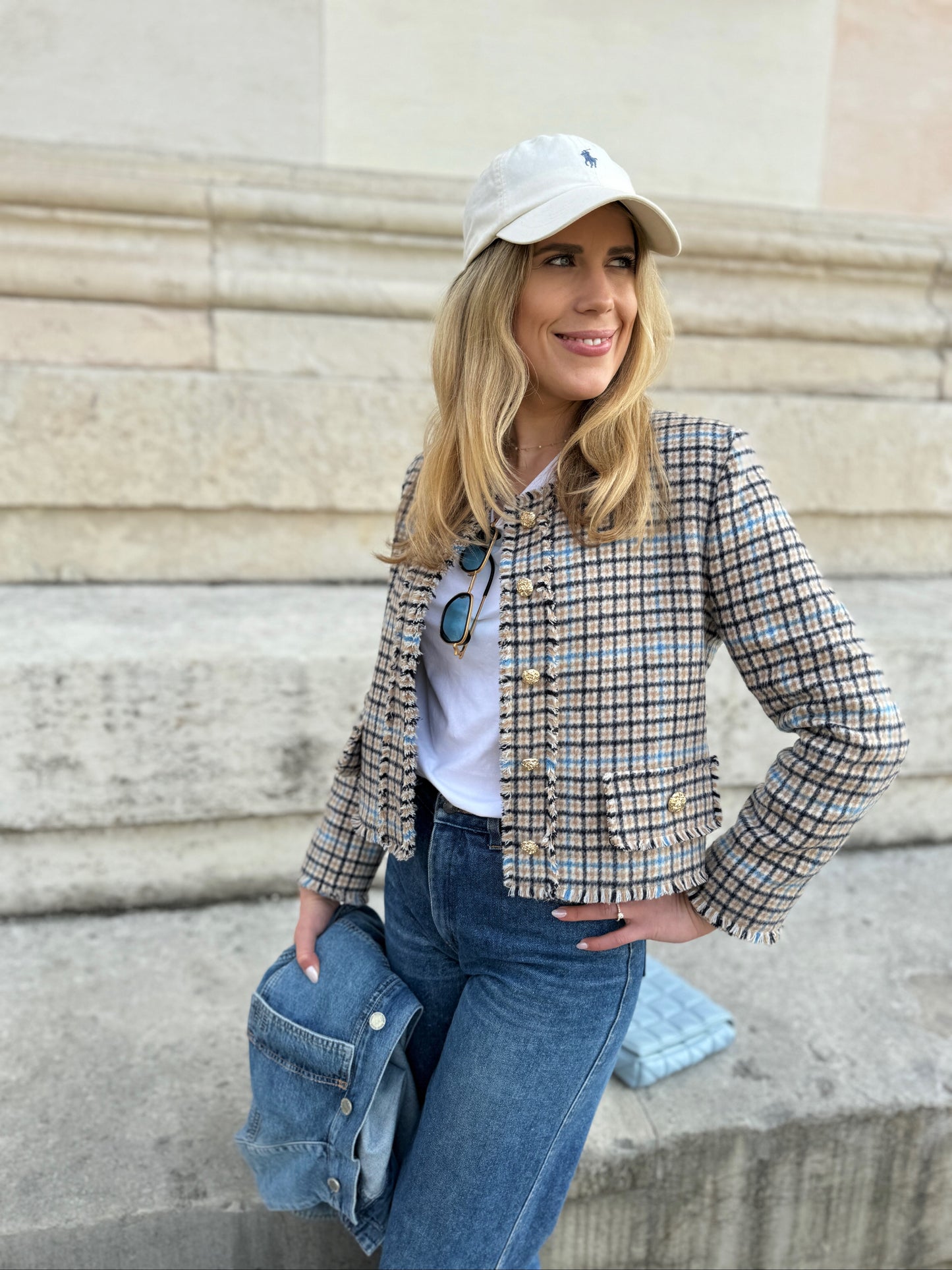 Lily Jacke - blau-beige