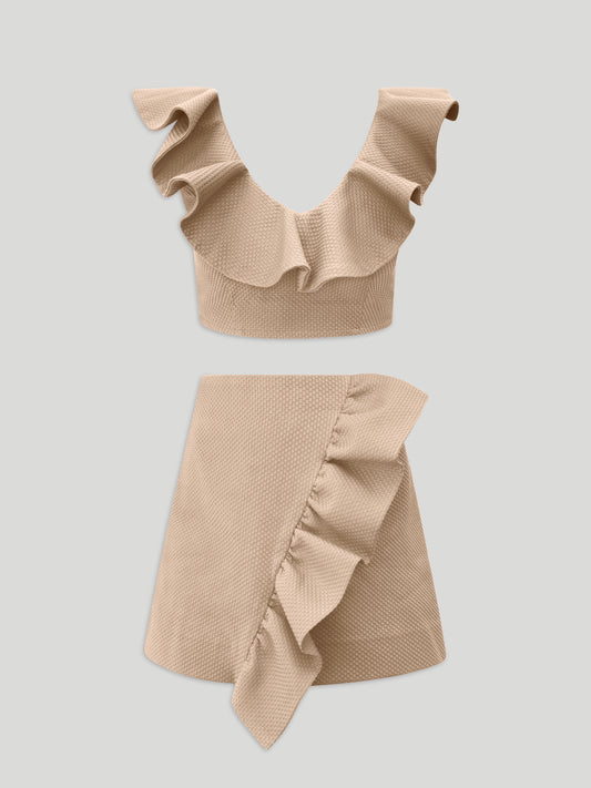 Zweiteiler Set - Mona | Beige & Blau