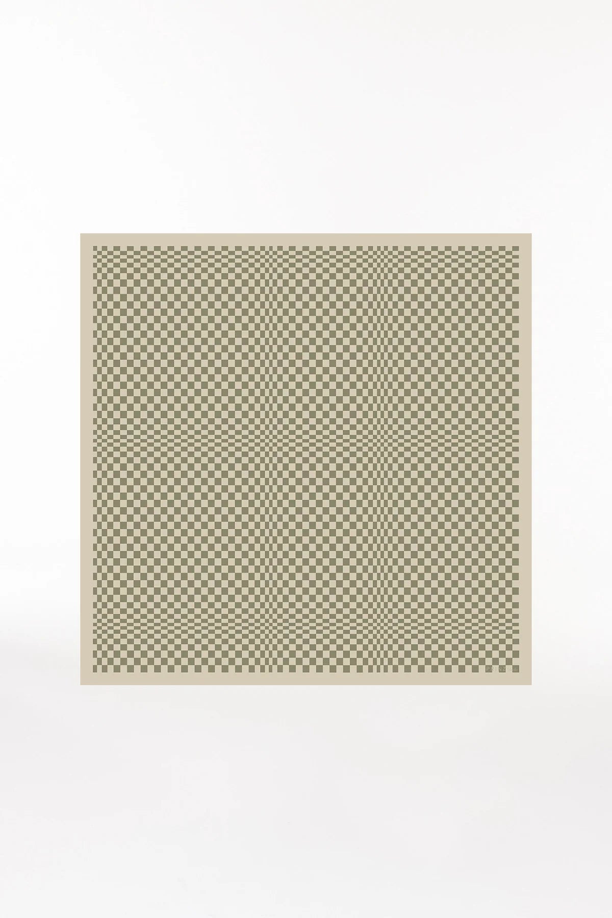 Silk scarf Illusion in Khaki 123x123