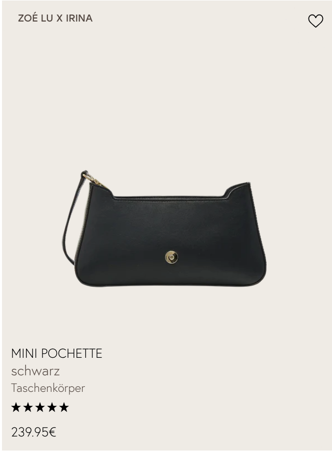 ZOE LU | Taschenkörper | Mini Pochette - Schwarz