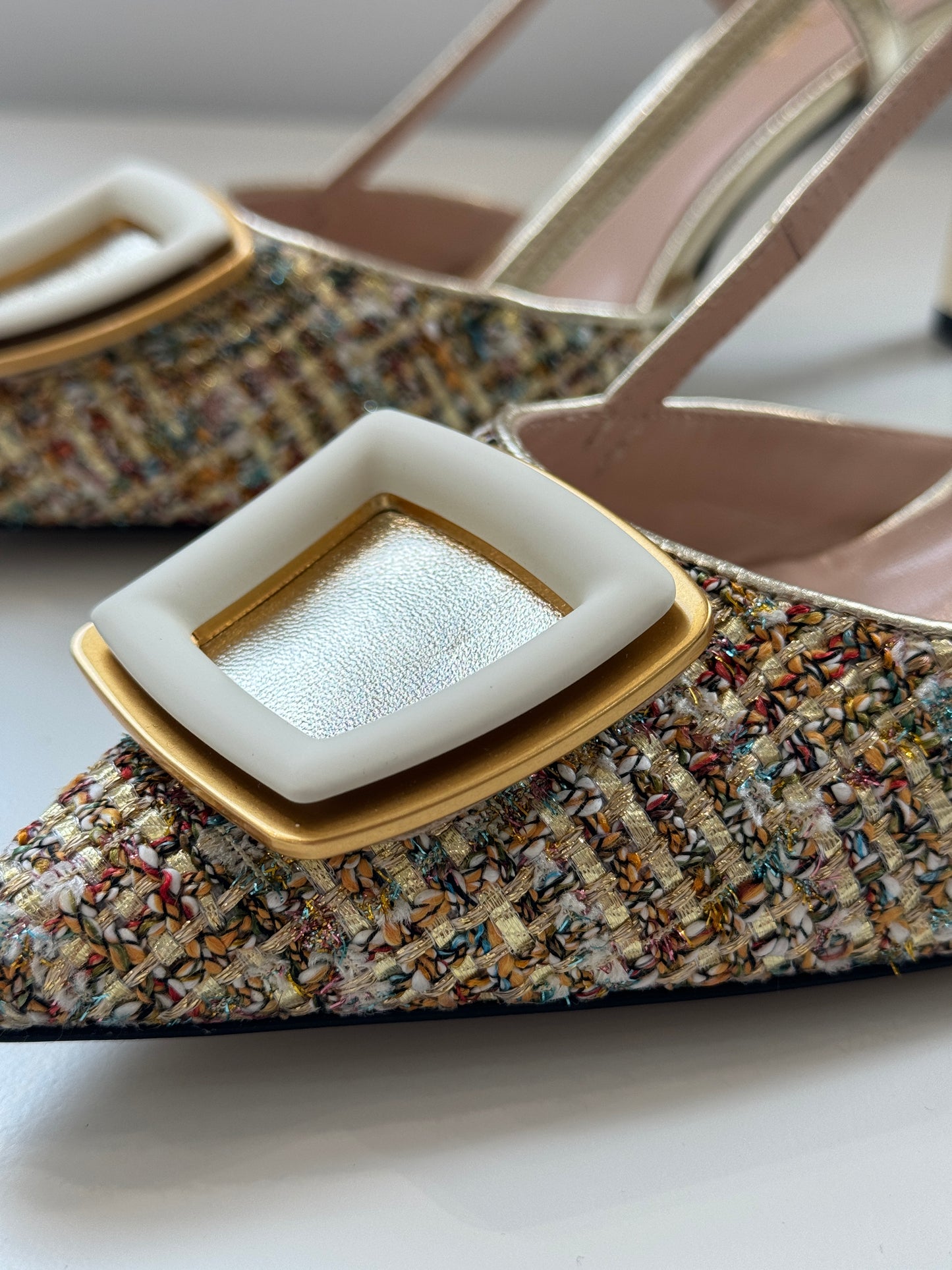 Tweed High Heel - gold