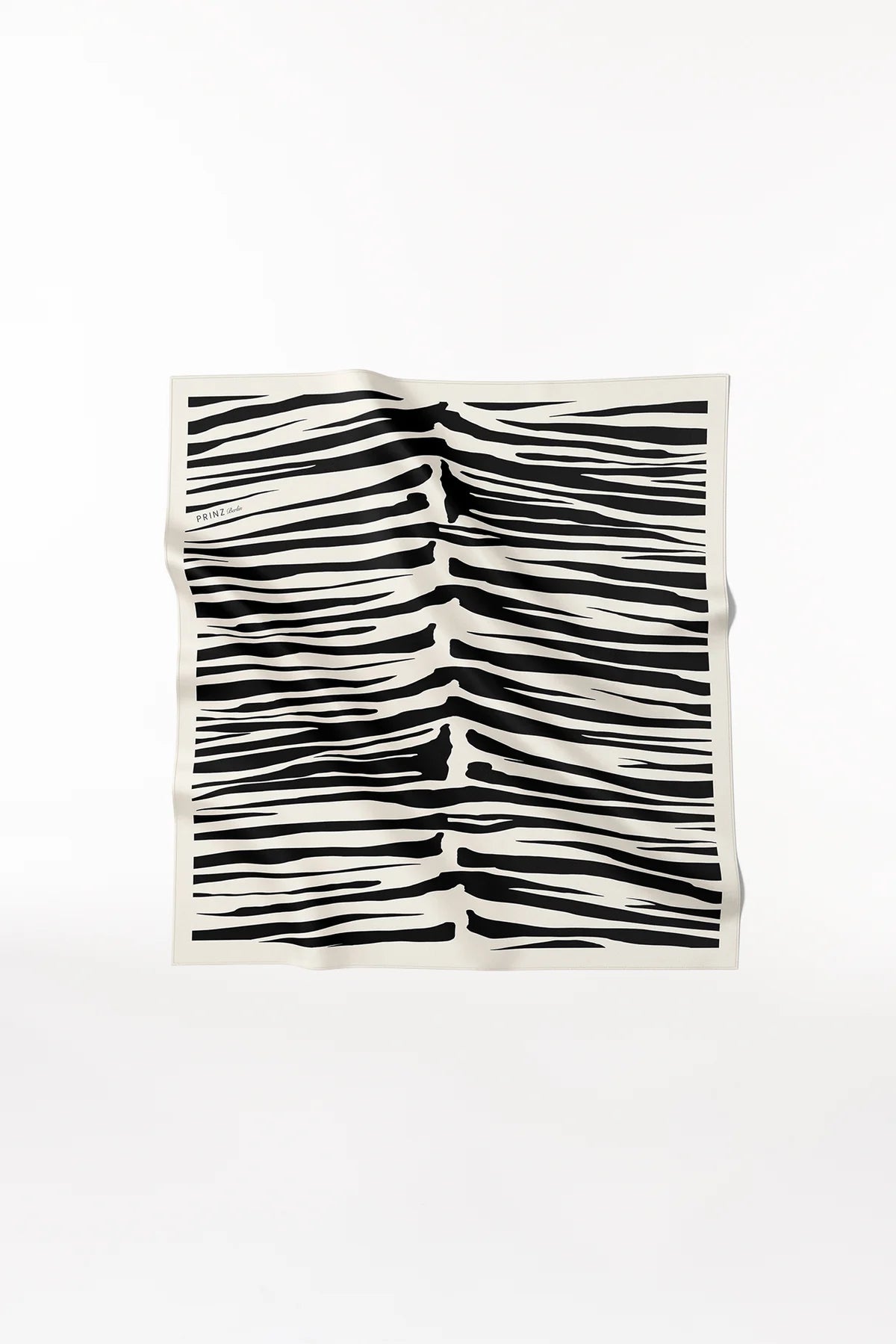 Silk scarf Zebra in black 90x90